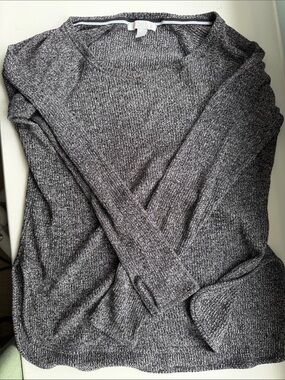Zella Gray Marled Lightweight Knit Sweater Top